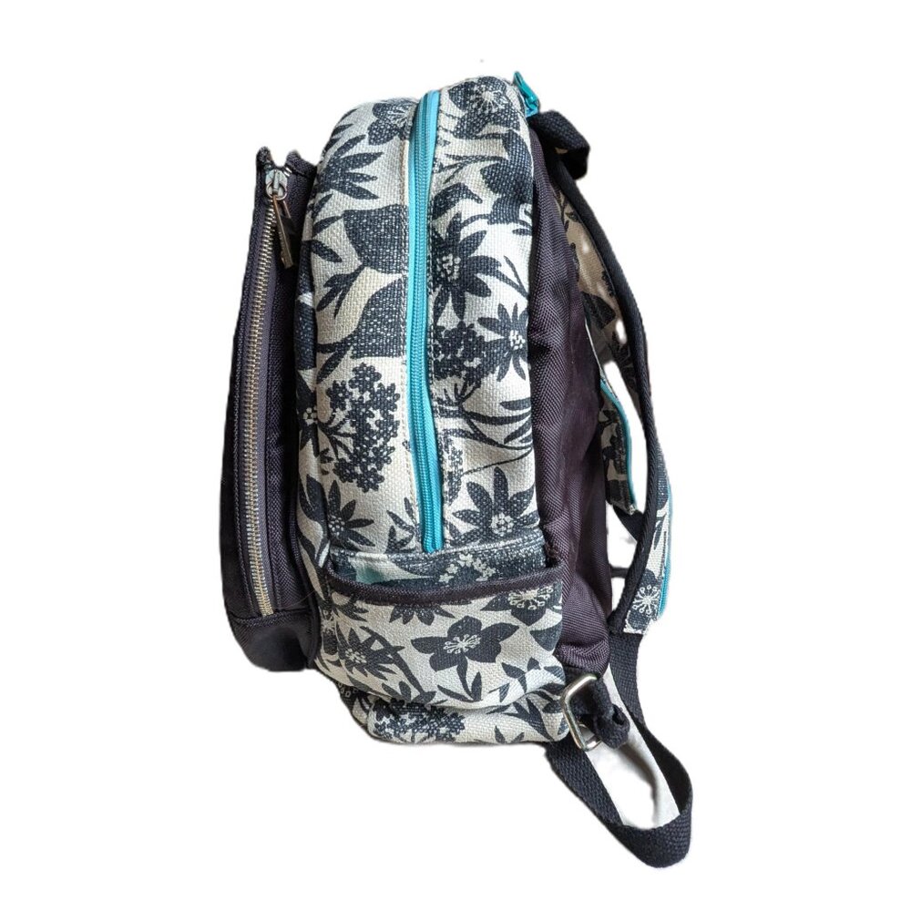 Spartina 449 Floral Black and White Tennis Backpack - Picture 4 of 7